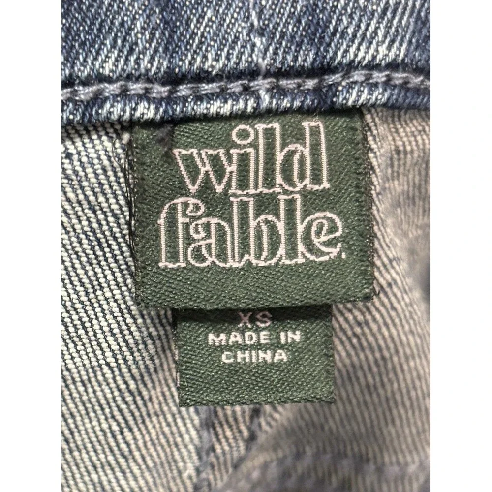 Wild Fable Acid Wash Denim Shorts Size XS - Elastic Waistband Large Pockets